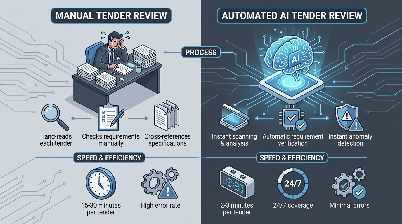 Manual review versus automated AI review Manual review versus automated AI review